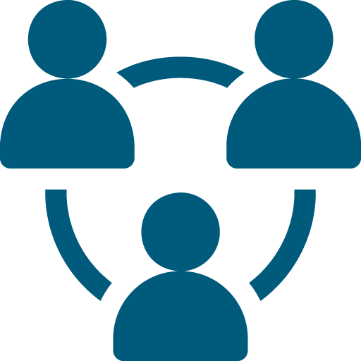 An icon of people connected by lines